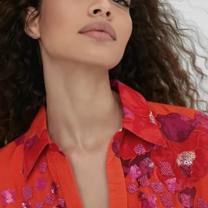 Lola Casademunt Baño<Camisola estampado floral NARANJA-ROSA
