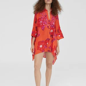 Lola Casademunt Baño<Camisola estampado floral NARANJA-ROSA