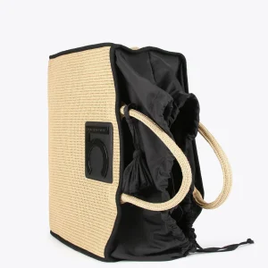 Lola Casademunt Bolsos | Baño<Capazo con ribetes a contraste MARRON-NEGRO