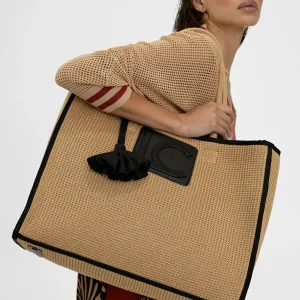 Lola Casademunt Bolsos | Baño<Capazo con ribetes a contraste MARRON-NEGRO