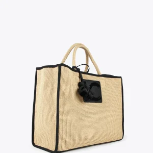Lola Casademunt Bolsos | Baño<Capazo con ribetes a contraste MARRON-NEGRO