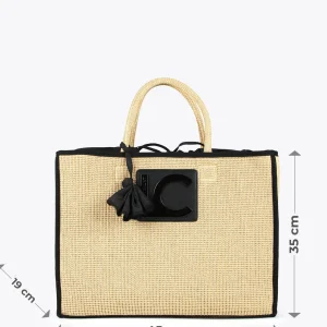 Lola Casademunt Bolsos | Baño<Capazo con ribetes a contraste MARRON-NEGRO
