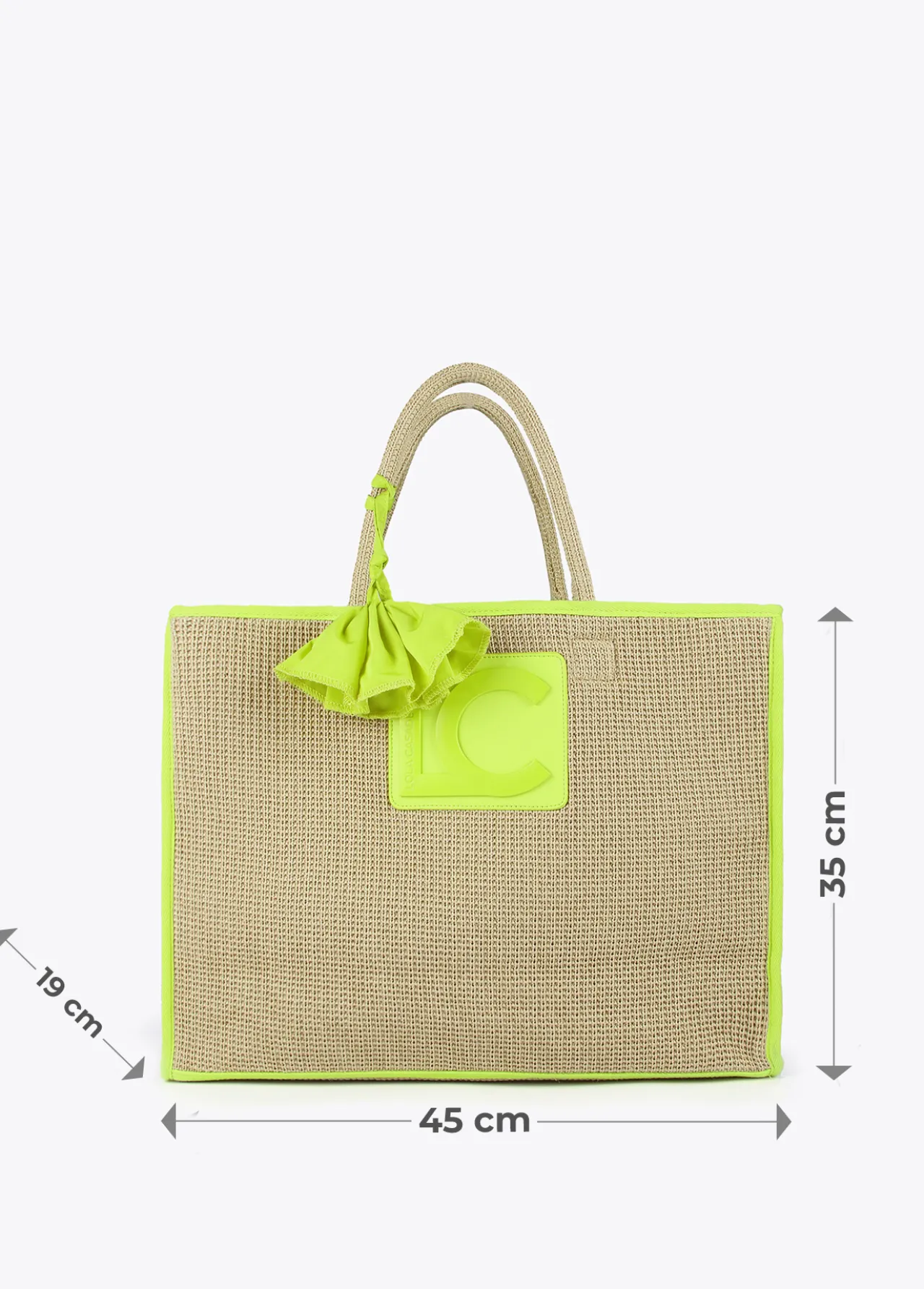capazo_con_ribetes_color_fluor_6.webp Lola Casademunt Bolsos | Baño<Capazo con ribetes color fluor MARRON-NEGRO
