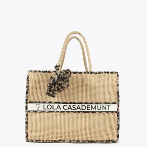 Lola Casademunt Bolsos | Baño<Capazo detalles animal print MARRON-NEGRO