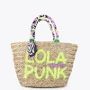 Lola Casademunt Bolsos | Baño<Capazo Letras contraste. BEIG