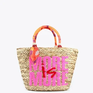 Lola Casademunt Bolsos | Baño<Capazo tipo cesta bicolor BEIG
