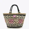 Lola Casademunt Bolsos | Baño<Capazo trenzado gométrico MARRON-NEGRO