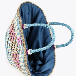 Lola Casademunt Bolsos | Baño<Capazo trenzado gométrico MARRON-NEGRO