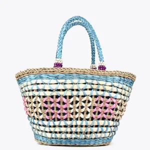 Lola Casademunt Bolsos | Baño<Capazo trenzado gométrico MARRON-NEGRO