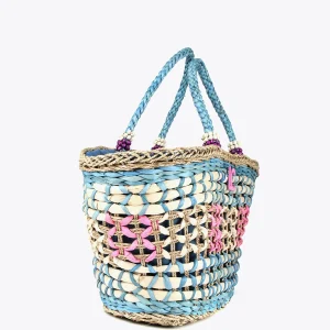 Lola Casademunt Bolsos | Baño<Capazo trenzado gométrico MARRON-NEGRO