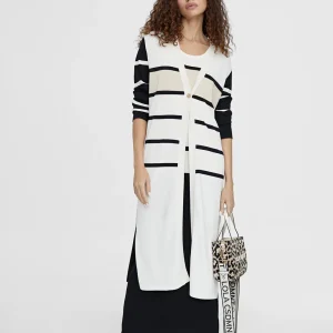 Lola Casademunt Chaquetas Y Gabardinas | Punto<Cardigan punto de rayas NEGRO-CRUDO