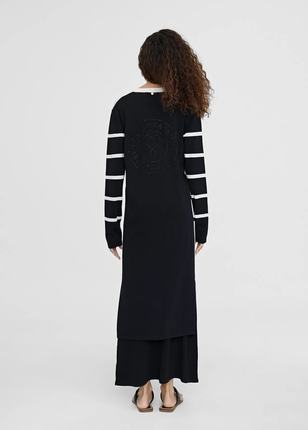 cardigan_punto_de_rayas_3.webp Lola Casademunt Chaquetas Y Gabardinas | Punto<Cardigan punto de rayas NEGRO-CRUDO
