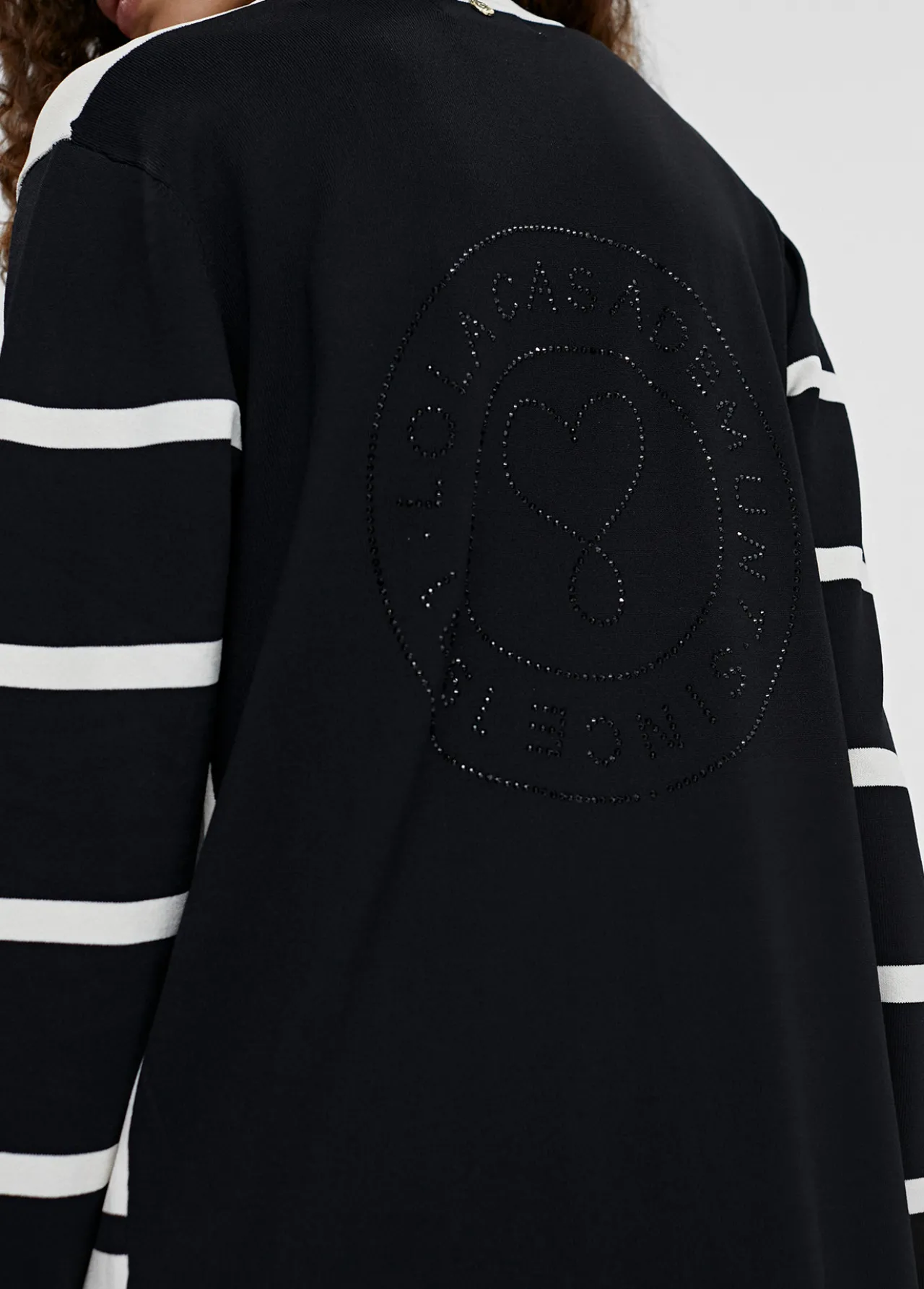 cardigan_punto_de_rayas_4.webp Lola Casademunt Chaquetas Y Gabardinas | Punto<Cardigan punto de rayas NEGRO-CRUDO