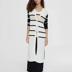 Lola Casademunt Chaquetas Y Gabardinas | Punto<Cardigan punto de rayas NEGRO-CRUDO