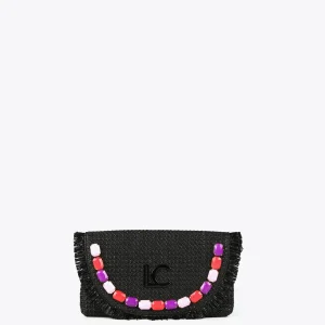 Lola Casademunt Bolsos<Cartera de mano con piedras de color NEGRO-ROSA
