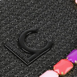 Lola Casademunt Bolsos<Cartera de mano con piedras de color NEGRO-ROSA