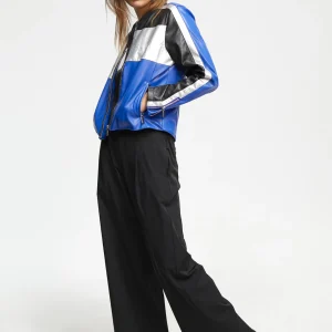 Lola Casademunt Abrigos Y Cazadoras | Chaquetas Y Gabardinas<Cazadora biker tricolor AZUL-GRIS