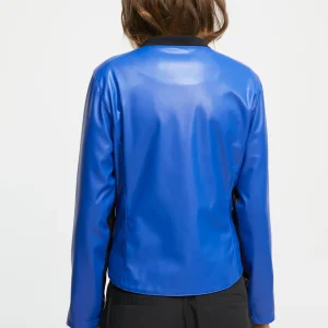 Lola Casademunt Abrigos Y Cazadoras | Chaquetas Y Gabardinas<Cazadora biker tricolor AZUL-GRIS