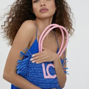 Lola Casademunt Bolsos | Baño<Cesto con logo a contraste AZULELECTRICO