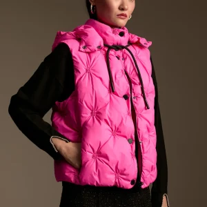 Lola Casademunt Chalecos<Chaleco acolchado animal print FUCSIA
