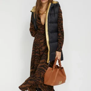 Lola Casademunt Chalecos<Chaleco detalles dorados NEGRO