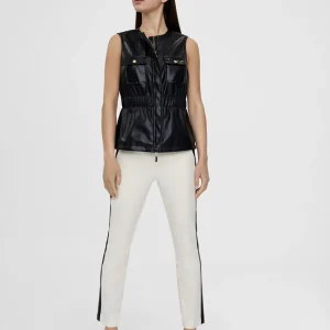 Lola Casademunt Chalecos<Chaleco efecto piel NEGRO