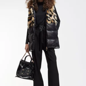 Lola Casademunt Animal Print | Chalecos<Chaleco pelo combinado NEGRO-MARRON