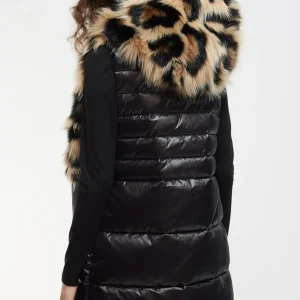 Lola Casademunt Animal Print | Chalecos<Chaleco pelo combinado NEGRO-MARRON