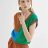 Lola Casademunt Camisetas Y Tops | Punto<Chaleco punto multicolor ROSA-METAL