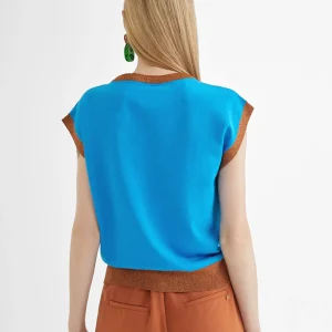 Lola Casademunt Camisetas Y Tops | Punto<Chaleco punto multicolor ROSA-METAL