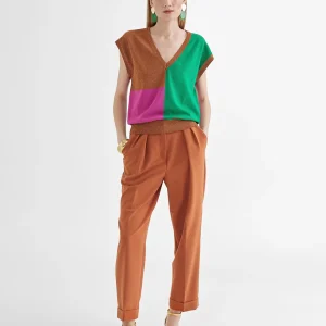 Lola Casademunt Camisetas Y Tops | Punto<Chaleco punto multicolor ROSA-METAL