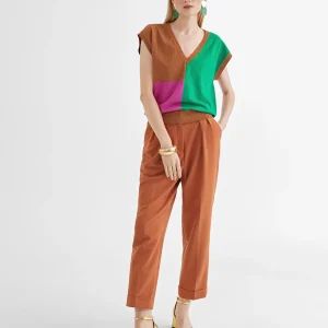 Lola Casademunt Camisetas Y Tops | Punto<Chaleco punto multicolor ROSA-METAL