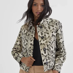 Lola Casademunt Chaquetas Y Gabardinas | Americanas Y Blazers<Chaqueta corta animal print NEGRO-MARRON