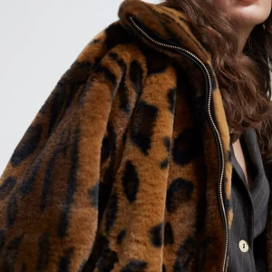 Lola Casademunt Animal Print | Abrigos Y Cazadoras<Chaqueta de pelo animal print MARRON-NEGRO