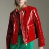 Lola Casademunt Abrigos Y Cazadoras<Chaqueta efecto charol ROJO