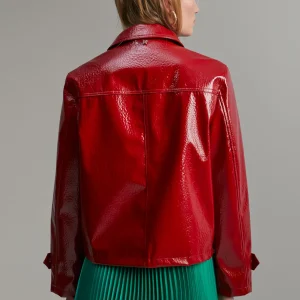 Lola Casademunt Abrigos Y Cazadoras<Chaqueta efecto charol ROJO