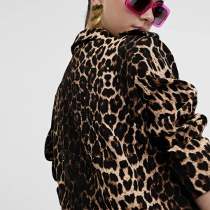 Lola Casademunt Chaquetas Y Gabardinas<Chaqueta en print animal NEGRO-MARRON