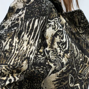 Lola Casademunt Animal Print | Abrigos Y Cazadoras<Chaqueta Jacquard animal NEGRO-METAL