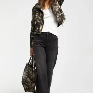 Lola Casademunt Animal Print | Abrigos Y Cazadoras<Chaqueta Jacquard animal NEGRO-METAL
