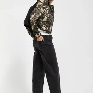 Lola Casademunt Animal Print | Abrigos Y Cazadoras<Chaqueta Jacquard animal NEGRO-METAL