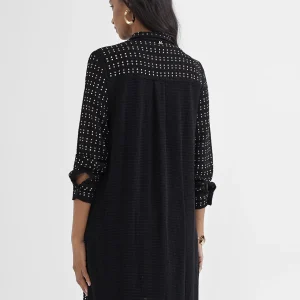 Lola Casademunt Camisas Y Blusas | Chaquetas Y Gabardinas<Chaqueta larga con piezas metálicas NEGRO
