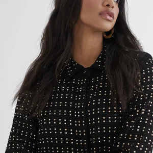 Lola Casademunt Camisas Y Blusas | Chaquetas Y Gabardinas<Chaqueta larga con piezas metálicas NEGRO