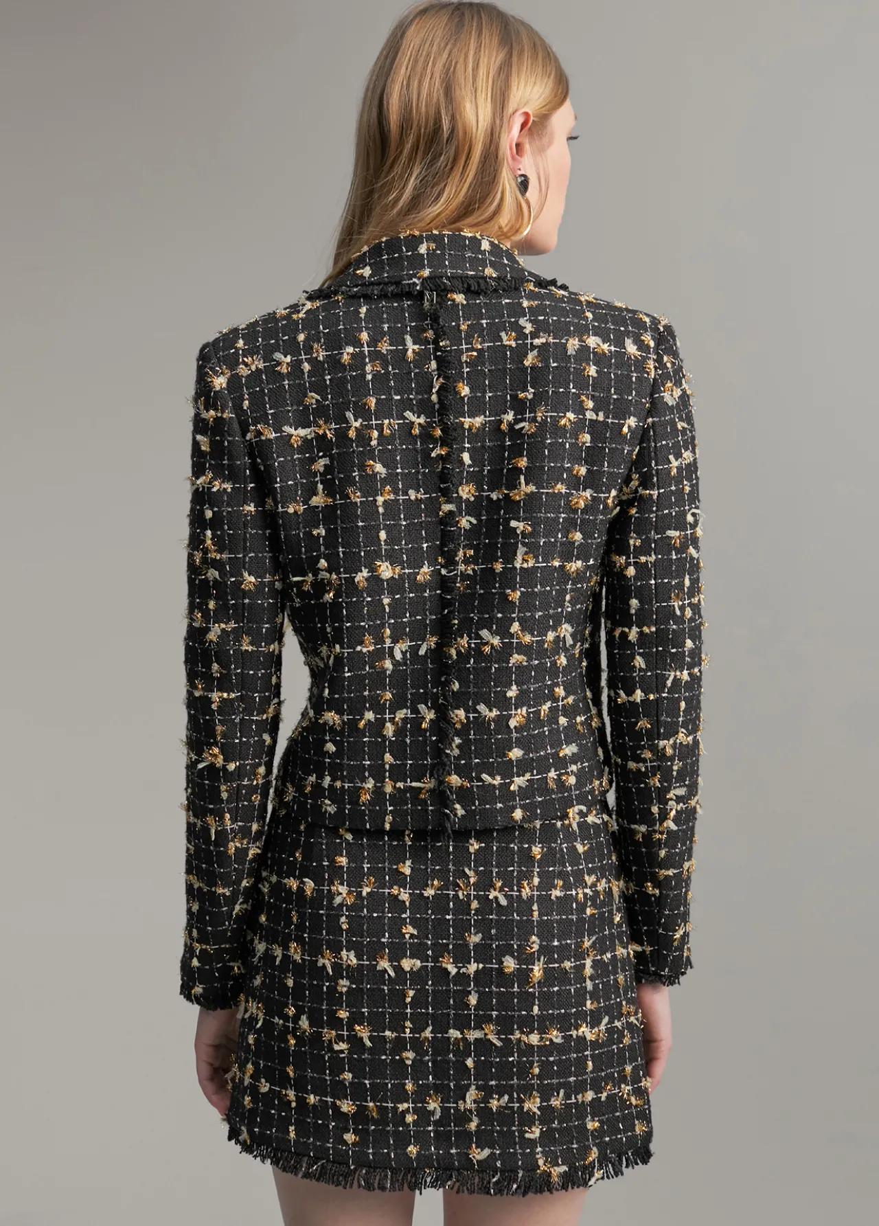 chaqueta_perfecto_cuadros_5.webp Lola Casademunt Chaquetas Y Gabardinas | Americanas Y Blazers<Chaqueta perfecto cuadros NEGRO-MARRON