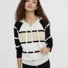 Lola Casademunt Punto | Chaquetas Y Gabardinas<Chaqueta rayas con capucha NEGRO-CRUDO