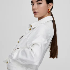 Lola Casademunt Chaquetas Y Gabardinas | Abrigos Y Cazadoras<Chaqueta tejana blanca BLANCO