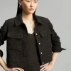 Lola Casademunt Chaquetas Y Gabardinas | Americanas Y Blazers<Chaqueta tweed cropped NEGRO