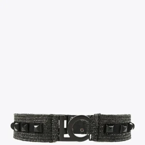 Lola Casademunt Accesorios<Cinturón efecto ráfia NEGRO