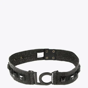 Lola Casademunt Accesorios<Cinturón efecto ráfia NEGRO