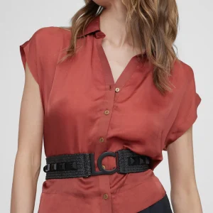Lola Casademunt Accesorios<Cinturón efecto ráfia NEGRO