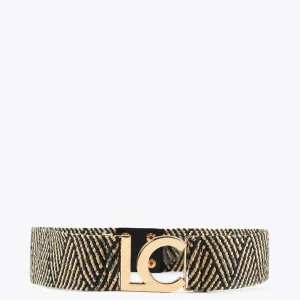 Lola Casademunt Accesorios<Cinturón elástico efecto ráfia CRUDO-MARRON
